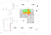 2D Zeichnung Danwood Perfect 124 mit Carport, Garage und Pool