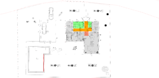 2D Zeichnung Danwood Perfect 124 mit Carport, Garage und Pool