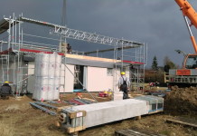 Bilder Baustellen-Besichtigung Lübstorf 1. Aufstelltag, Baustelle Lübstorf, Danwood