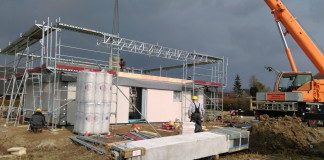 Bilder Baustellen-Besichtigung Lübstorf 1. Aufstelltag, Baustelle Lübstorf, Danwood