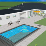 3D Planung: Danwood Bungalow mit Pool Bereich