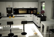 Küchenzeichnung nun im 3D-Projekt Nolte Lux