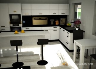 Küchenzeichnung nun im 3D-Projekt Nolte Lux