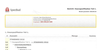 Bemusterung 19.06.2016 – Hausspezifikationen