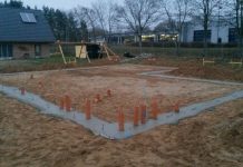 Beton in Fundamentstreifen