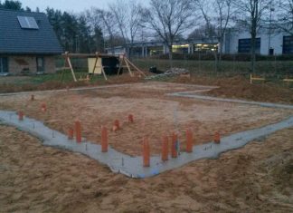 Beton in Fundamentstreifen