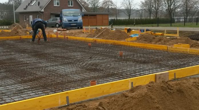 Schalung Betonplatte