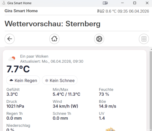 Echtzeit-Wetter direkt im Gira X1 – so geht smartes Wohnen wirklich